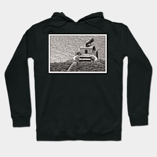 Bird watcher viewing birds from the foghorn - Mull of Galloway, Scotland Hoodie